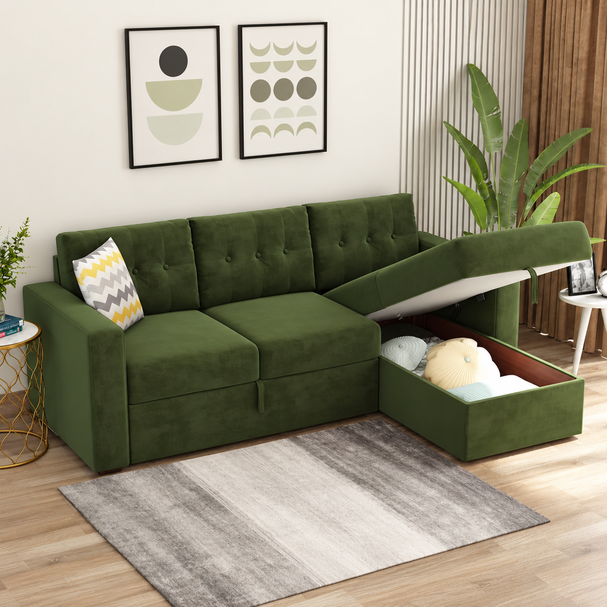 olive-green-velvet-l-shaped-pull-out-sofa-bed-with-storage