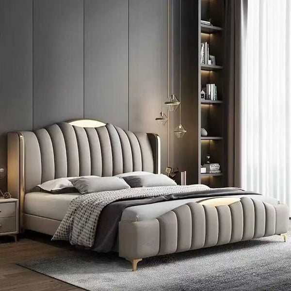 Taura Wingback Bed with Wide Side-Panel Headboard
